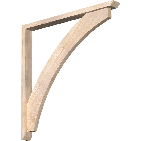 Ekena Millwork Thorton Slat Smooth Bracket w/ Offset Brace, Douglas Fir, 3 1/2"W x 38"D x 38"H BKT0402X38X38THR06SDF - main